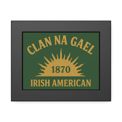 "Clan na Gael - Irish American", Framed Paper Poster (Brithemain Green)