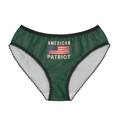 "American Patriot" with Flag #02, Women's Briefs (Evergreen)