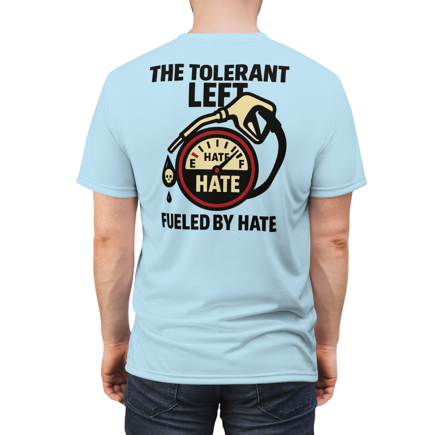 "The Tolerant Left", Unisex T-shirt (Pale Sky)