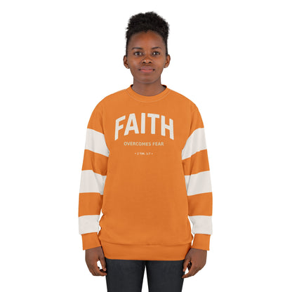 "Faith Overcomes Fear", Unisex Sweatshirt (Cadmium Orange)