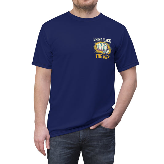 "Bring Back The Biff", Unisex T-shirt (Norway Blue)