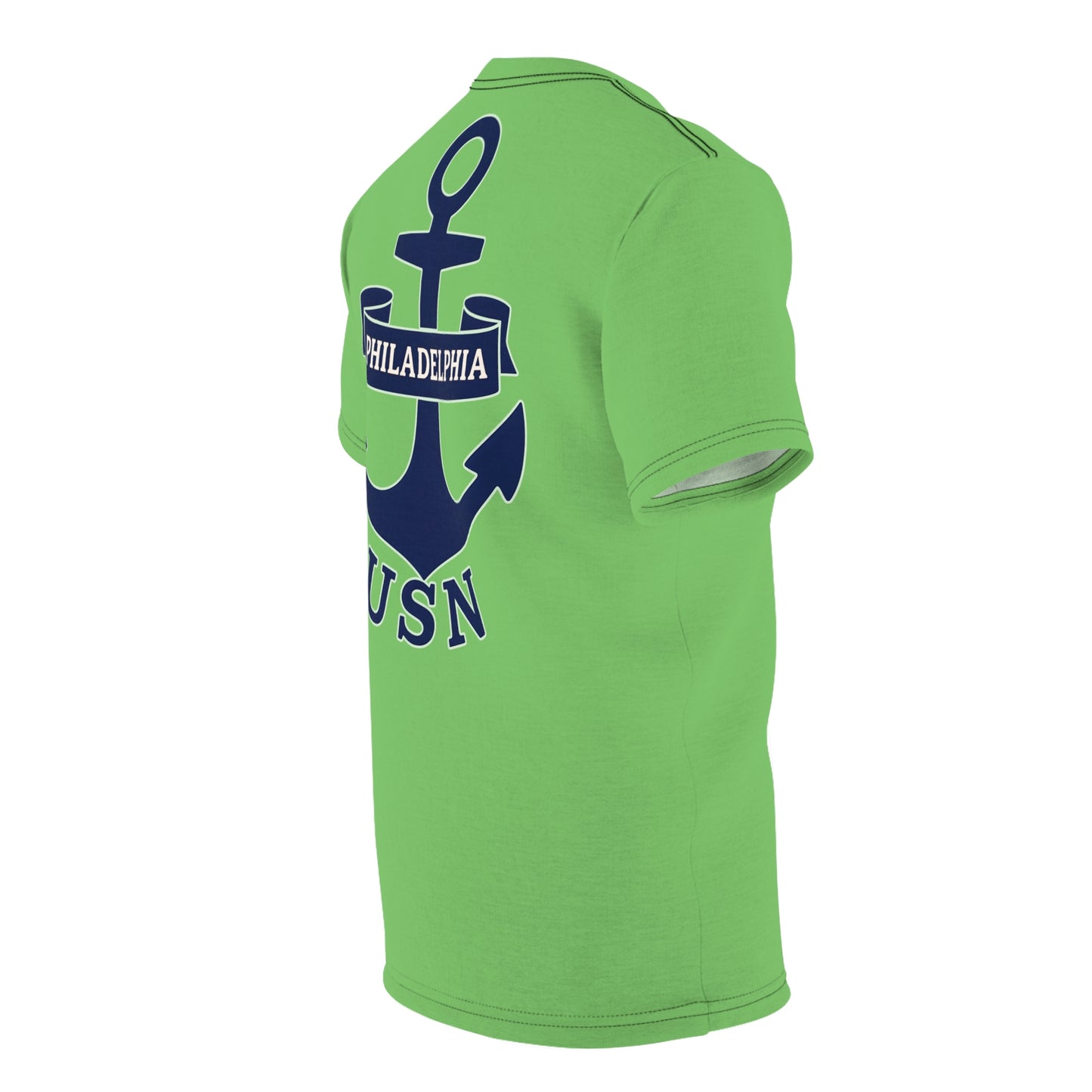 "USN Anchor", Unisex T-shirt (Bottle Glass Light)