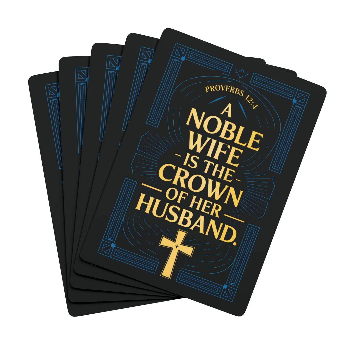 "Proverbs 12:4", Christian Playing Cards (Void Black)