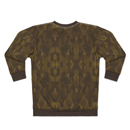 "Swamp Recon Camouflage", Unisex Sweatshirt (Swamp Brown Cuffs and Collar)