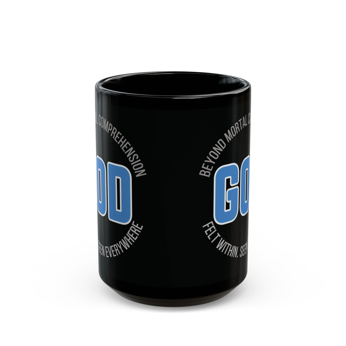 "GOD Beyond Comprehension", Black Mug