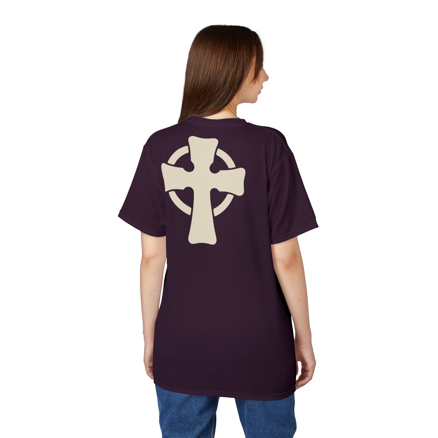 "Retro Jesus", Unisex T-shirt (Greek Aubergine)