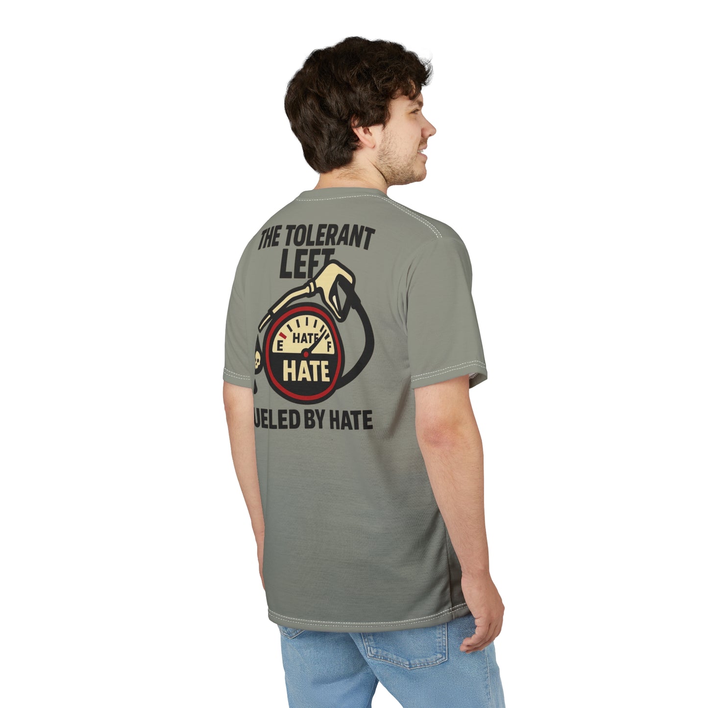 "The Tolerant Left", Unisex T-shirt (Deep Seagrass Grey)