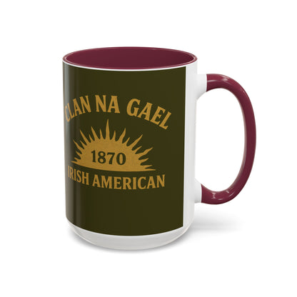 "Clan na Gael - Irish American", Colorful Mugs (11oz, 15oz) (Fianna Green)