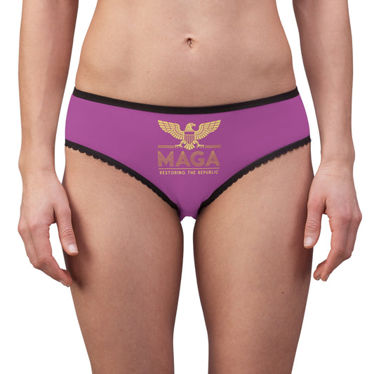 "MAGA - Restoring the Republic", Women's Briefs (Fuchsia)