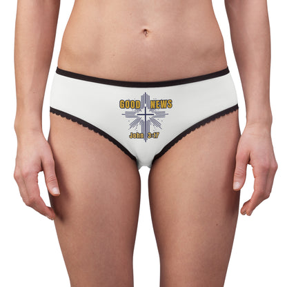 "Good News - John 3:17", Women's Briefs (Daisy White)