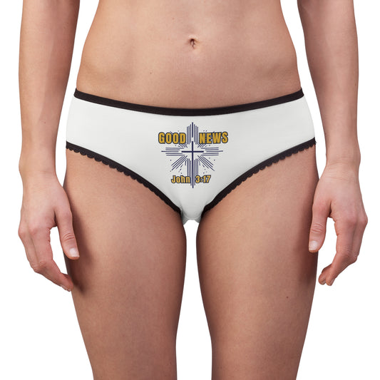 "Good News - John 3:17", Women's Briefs (Daisy White)