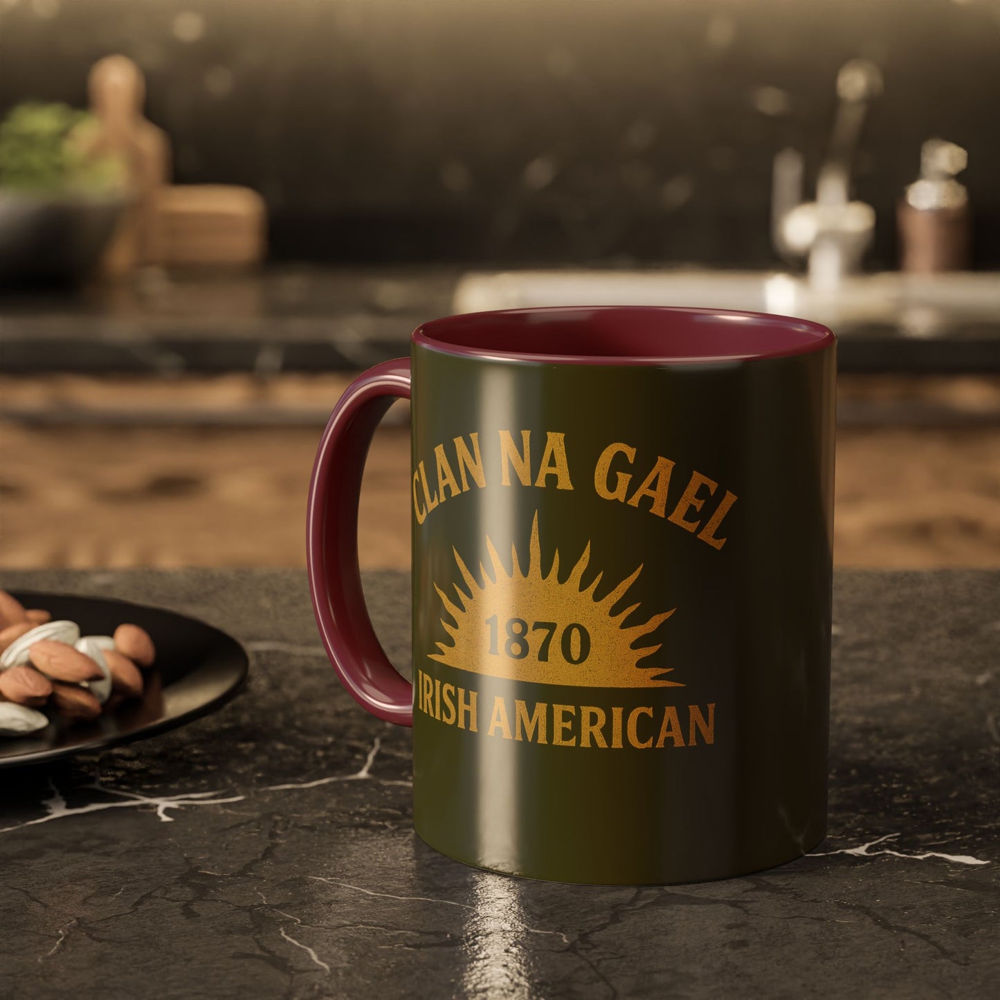 "Clan na Gael - Irish American", Colorful Mugs (11oz, 15oz) (Fianna Green)