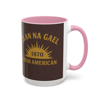 "Clan na Gael - Irish American", Colorful Mugs (11oz, 15oz) (Wild Boar Brown)