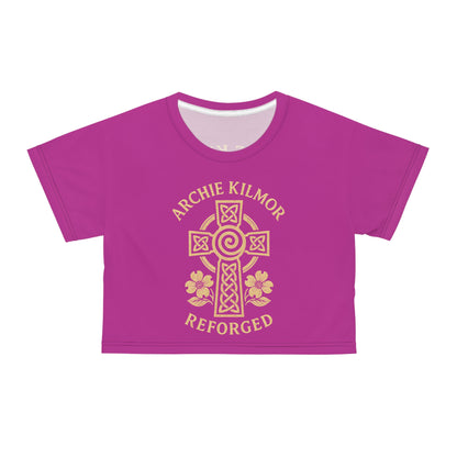 "Archie Kilmor Cross - Reforged" #01, Crop Tee (Prairie Foxglove Pink)