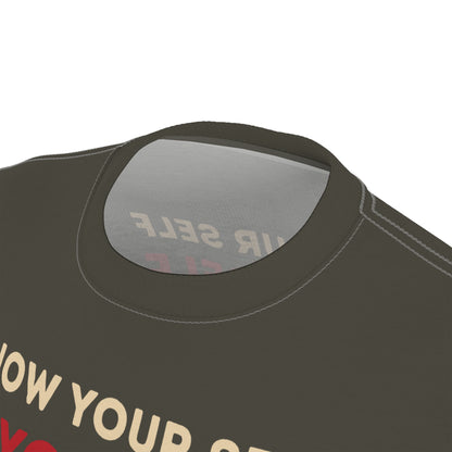 "Know Your Self", Unisex T-shirt (Pitch Grey)