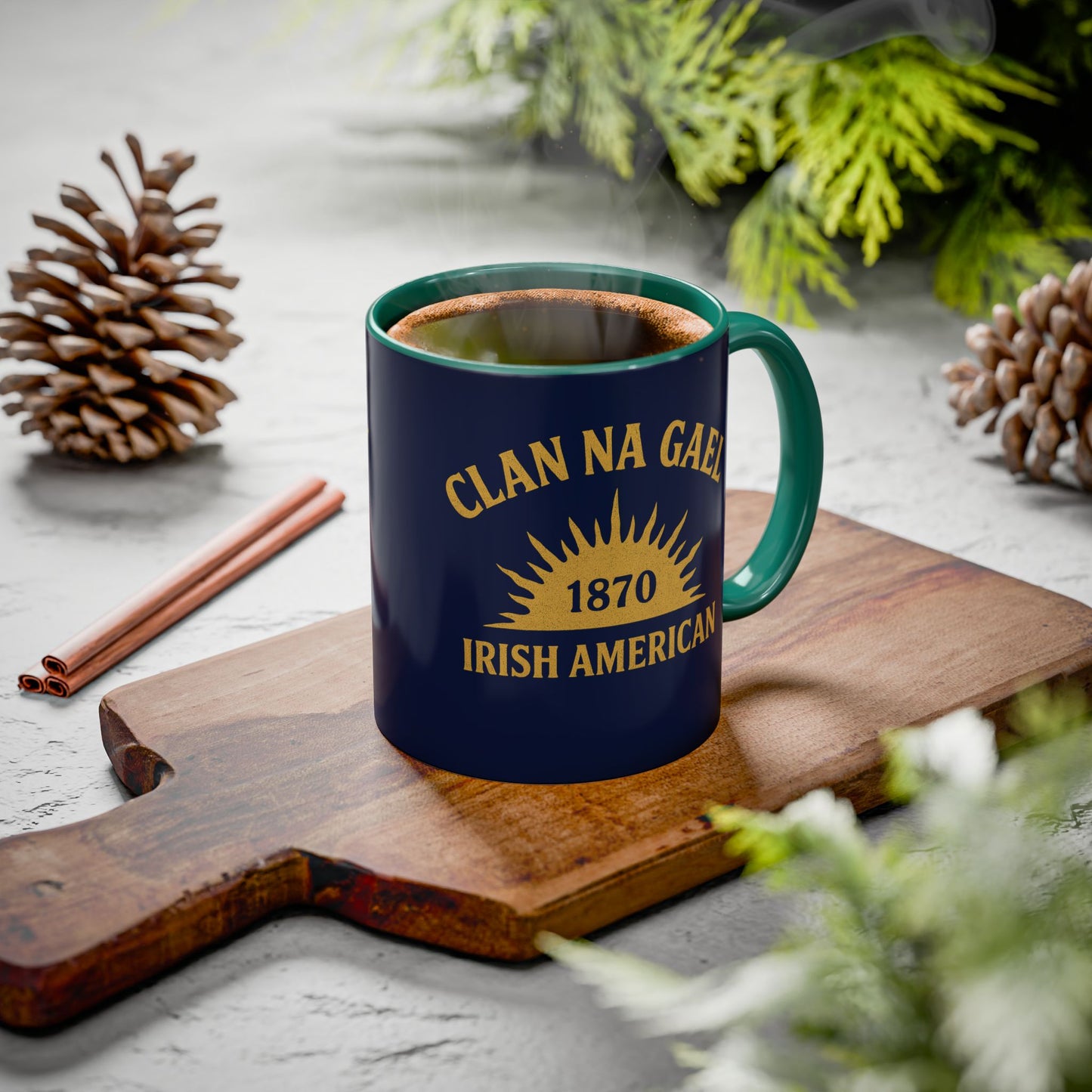 "Clan na Gael - Irish American", Colorful Mugs (11oz, 15oz) (Mariana Blue)