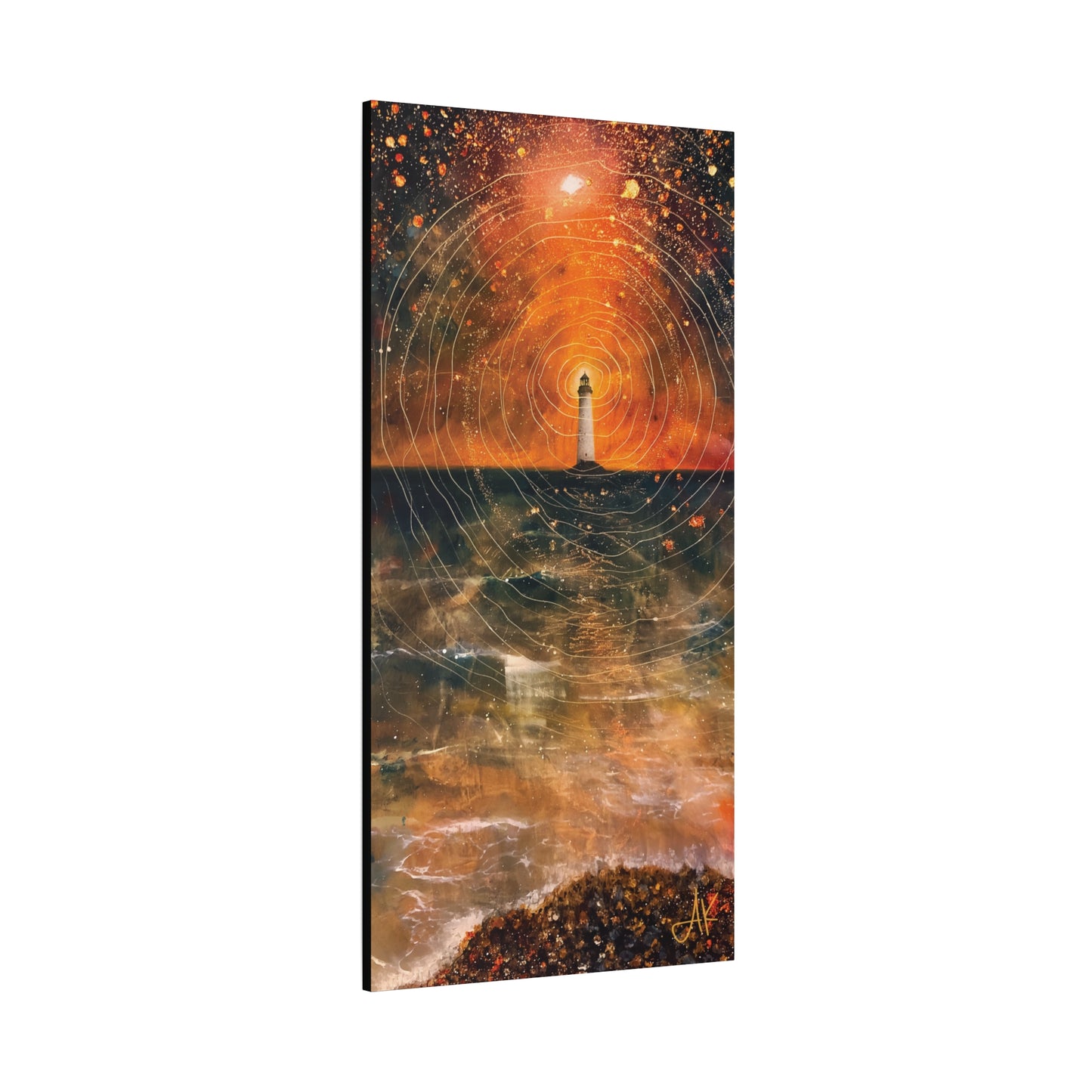 "Beacon in the Rings of Night", Fine Art Matte Canvas, Stretched, 1.25"