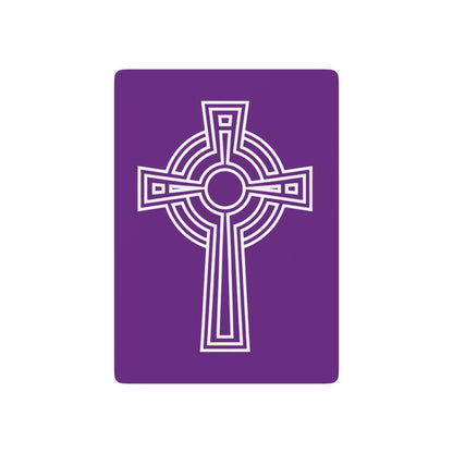 "A Simple High Cross", Christian Playing Cards (Vesper Violet)