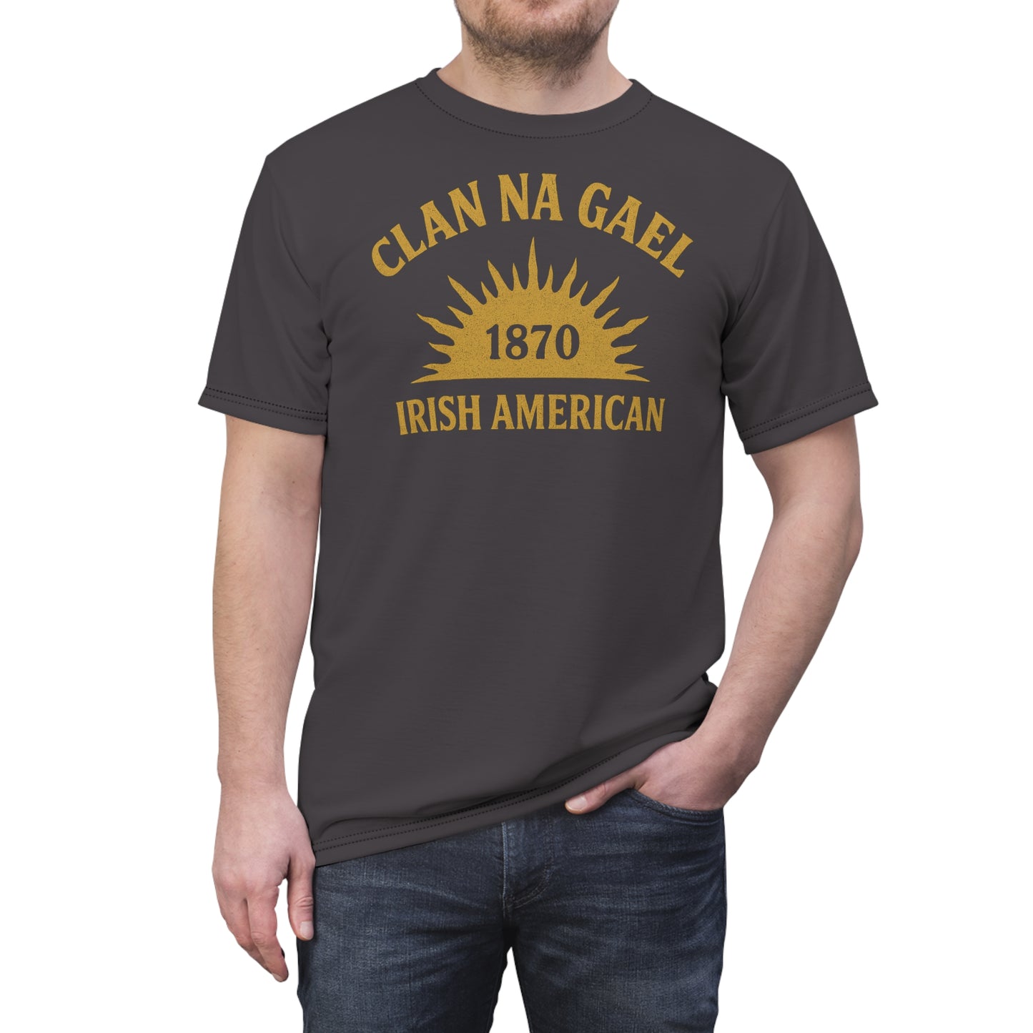 "Clan na Gael - Irish American", Unisex T-shirt (Gallowglass Grey)