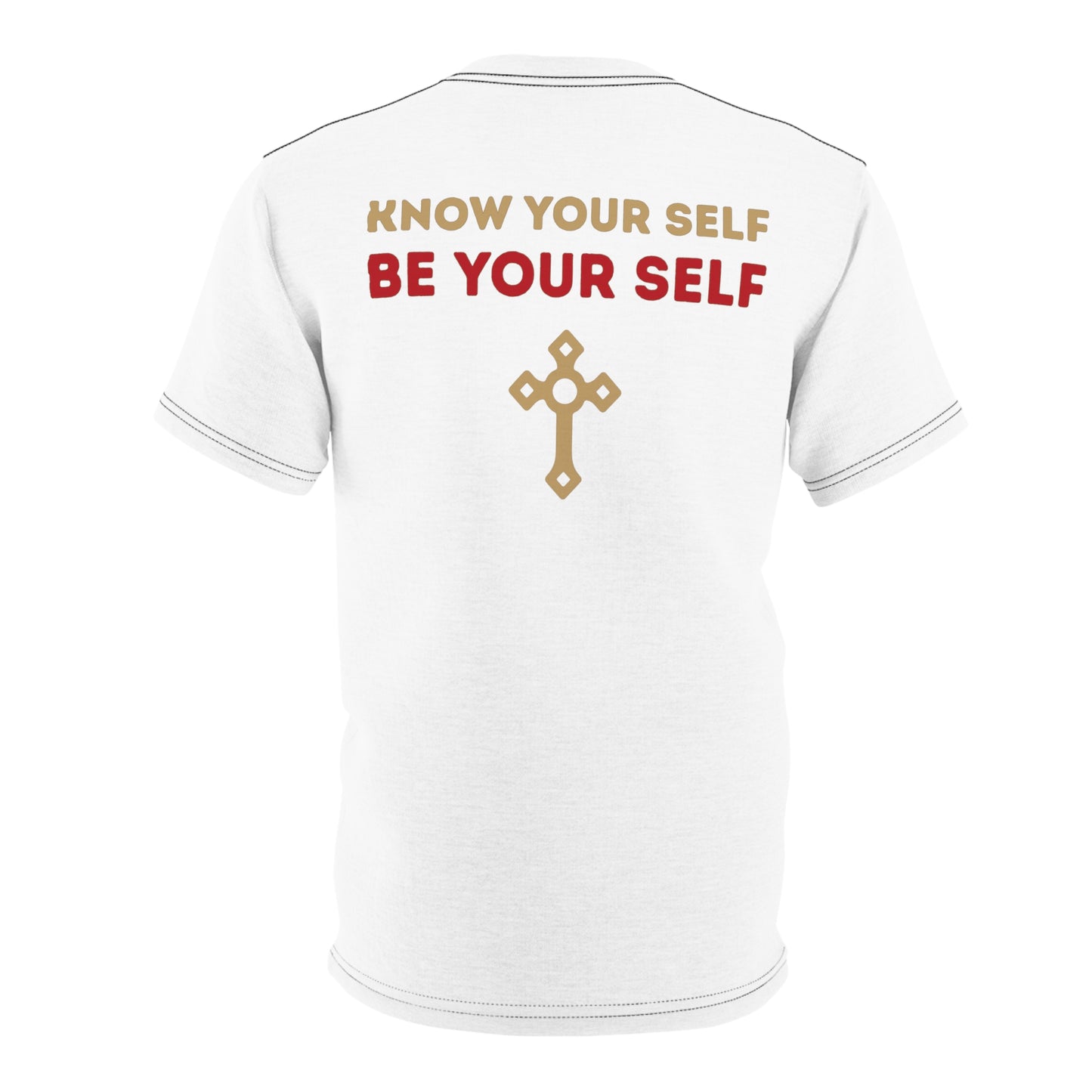 "Know Your Self", Unisex T-shirt (Foamy Milk White)