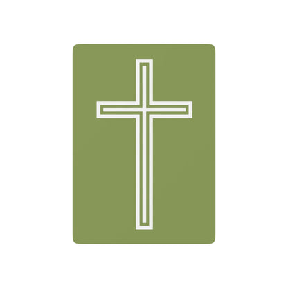 "A Simple Cross", Chrsitian Playing Cards (Zesty Apple Green)