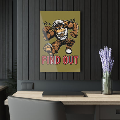 "Find Out", Acrylic Wall Prints (French Cleat Hanging) (Camouflage Yellow)