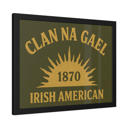 "Clan na Gael - Irish American", Framed Paper Poster (Fianna Green)