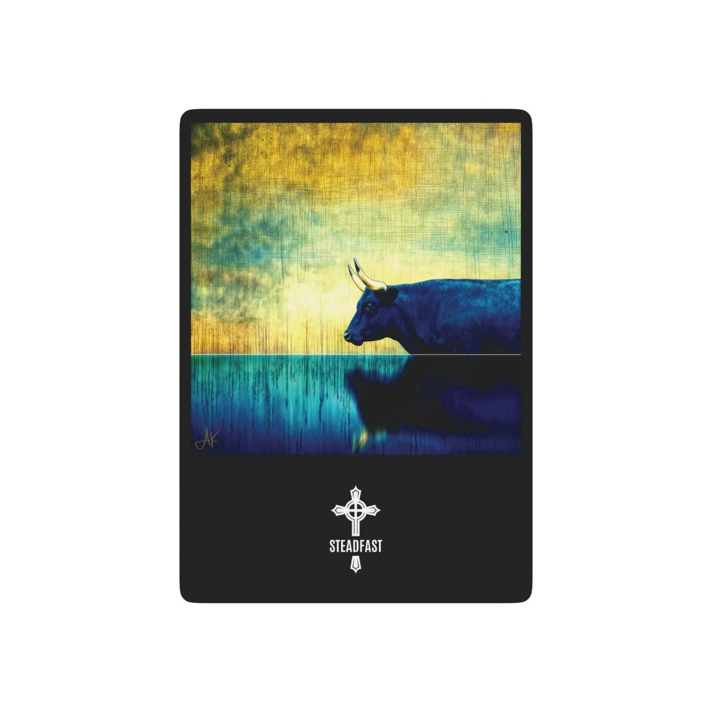 "Cattle Raid of Cooley" (Táin Bó Cúailnge), Fine Art Playing Cards (Void Black)