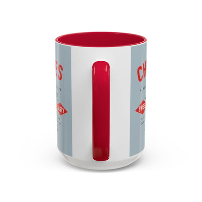 "Delicious Cherries", Colorful Mugs (11oz, 15oz) (Washed Silver-Blue)
