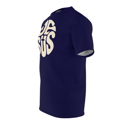 "Retro Jesus", Unisex T-shirt (Memorial Blue)