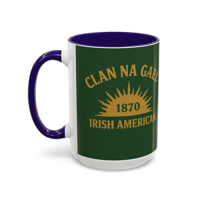 "Clan na Gael - Irish American", Colorful Mugs (11oz, 15oz) (Brithemain Green)