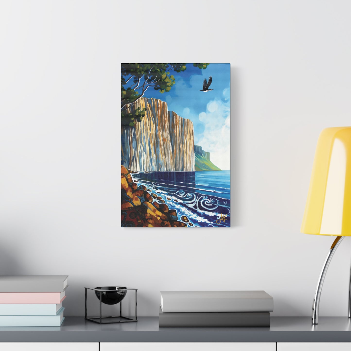 "Sky Kin IV – Gannet Over the Quiet Sound", Fine Art Matte Canvas, Stretched, 1.25"