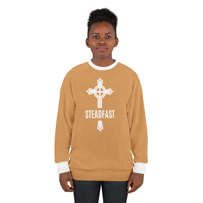 "Steadfast Cross", Unisex Sweatshirt (Camel Brown)