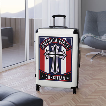 "America First Christian" Wall Art #11 Suitcases (Alabaster White)
