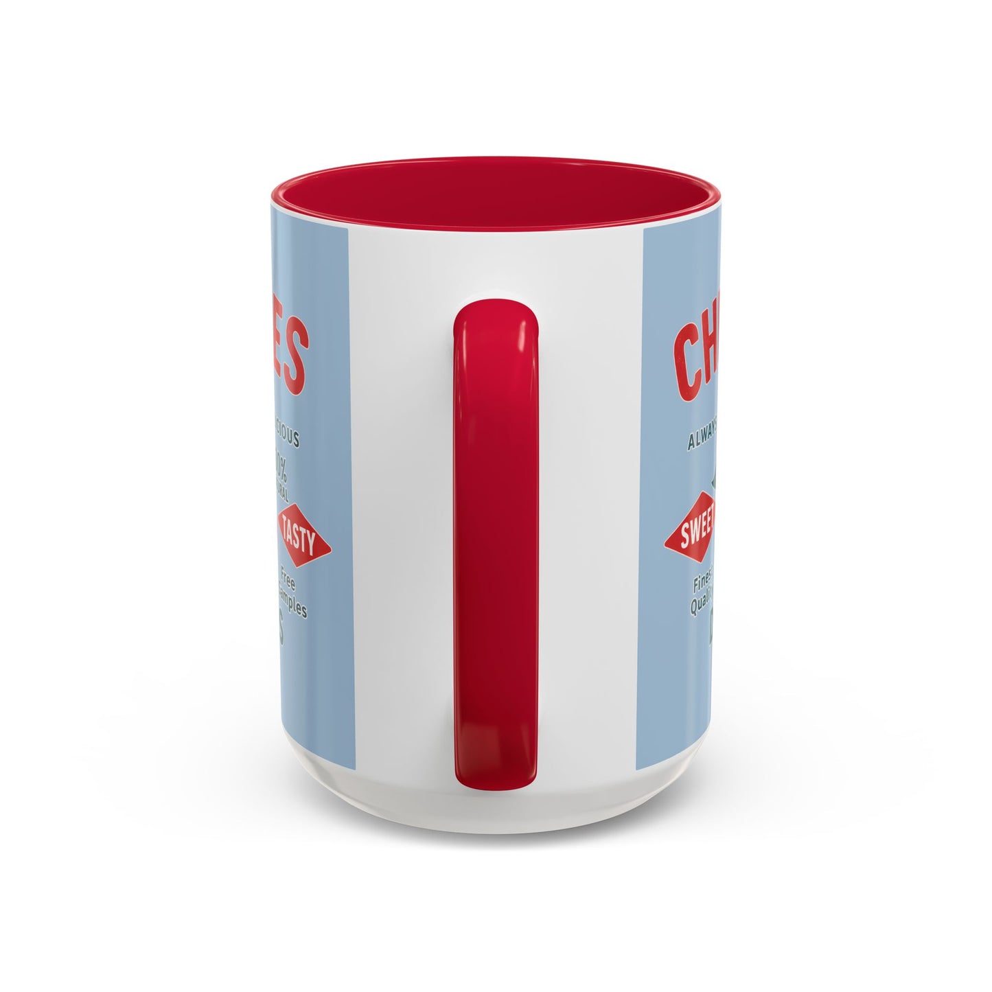 "Delicious Cherries", Colorful Mugs (11oz, 15oz) (Retro Sky)
