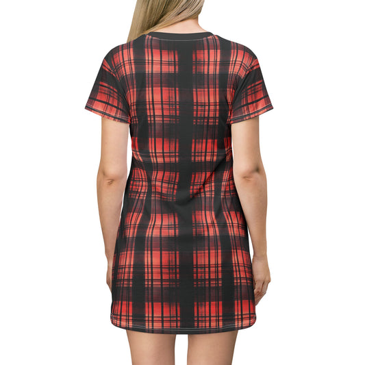 "Kin of Flame", T-Shirt Dress (Flame Black Collar)