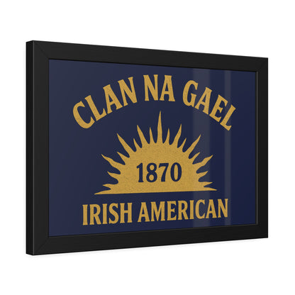 "Clan na Gael - Irish American", Framed Paper Poster (Mariana Blue)