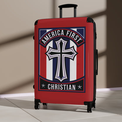 "America First Christian" Wall Art #11 Suitcases (Carnelian Red)