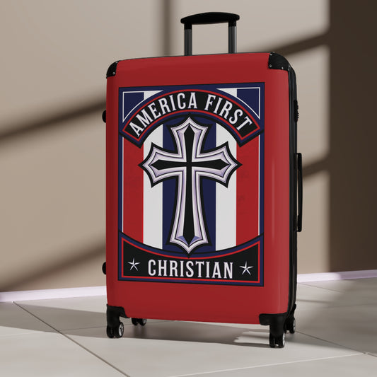 "America First Christian" Wall Art #11 Suitcases (Carnelian Red)