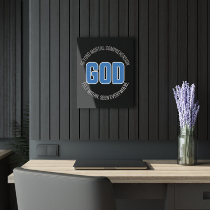 "GOD - Beyond Mortal Comprehension", Acrylic Wall Print (French Cleat Hanging) (Void Black)