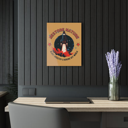 "Restore Nature", Acrylic Wall Prints (French Cleat Hanging) (Earth Brown)