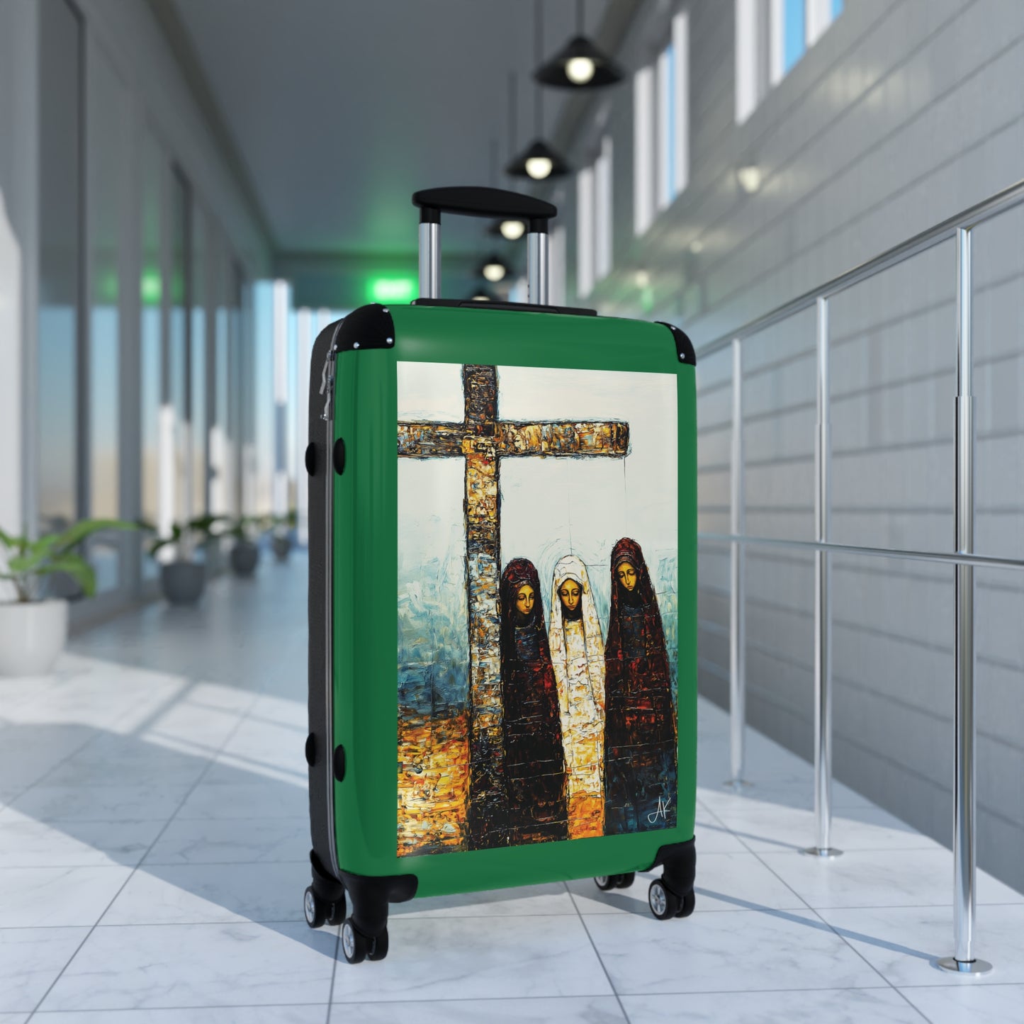 "At-the-Foot of the Cross - John 19:25", Suitcases (Dark Green)