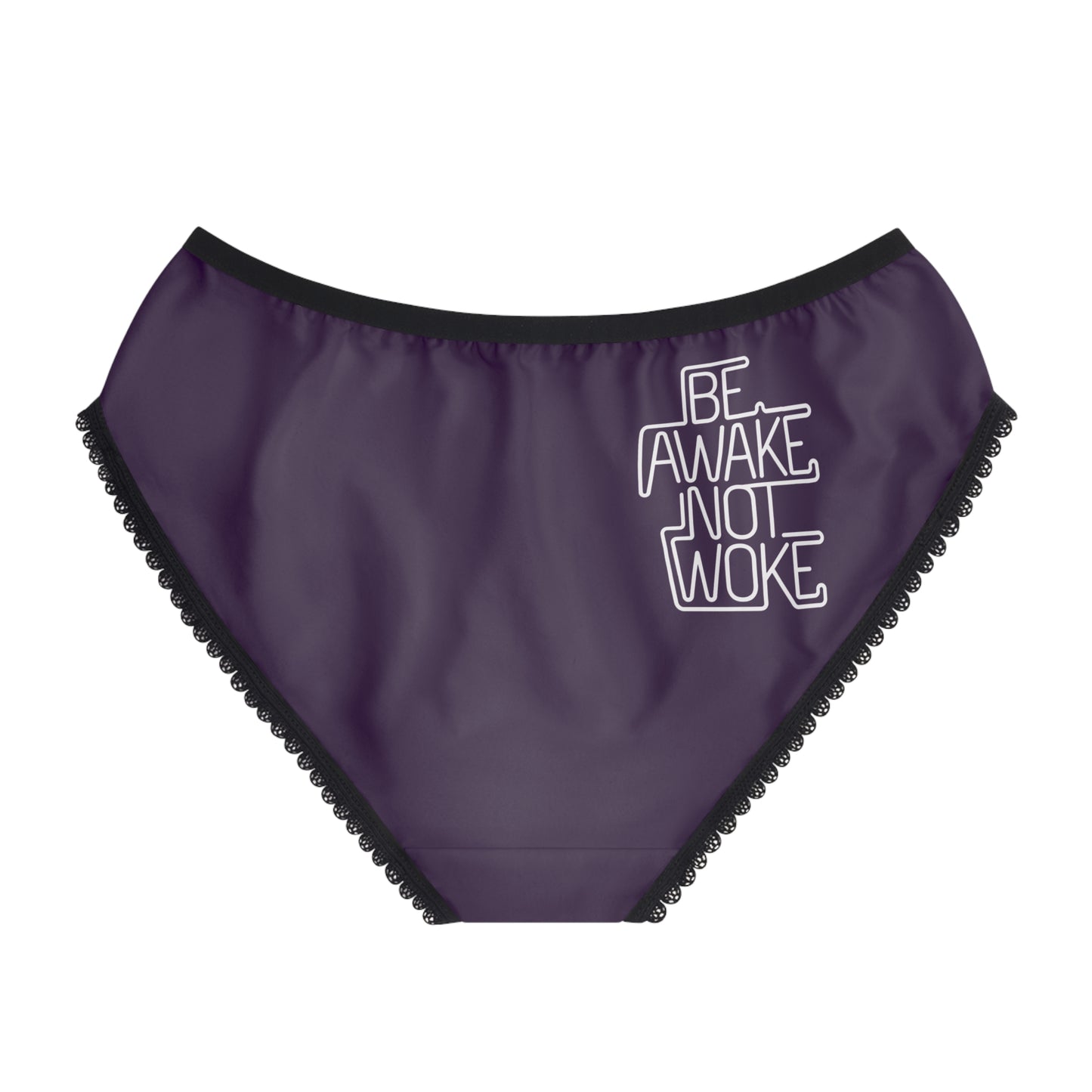 "Be Awake Not Woke" #1, Women's Briefs (Imperial Plum)