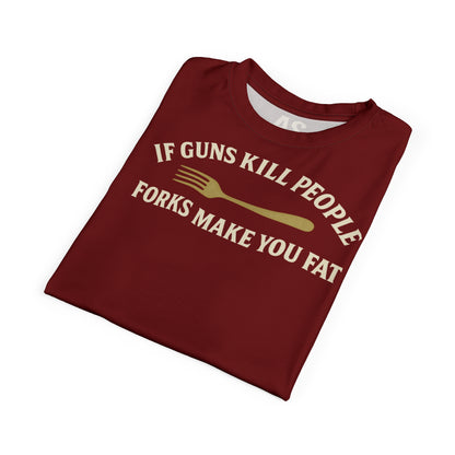 ''Forks Make You Fat", Unisex T-shirt (Spartan Red)