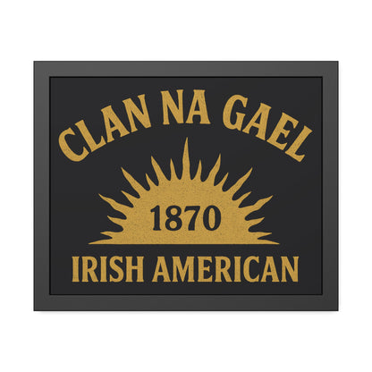 "Clan na Gael - Irish American", Framed Paper Poster (Raven Black)