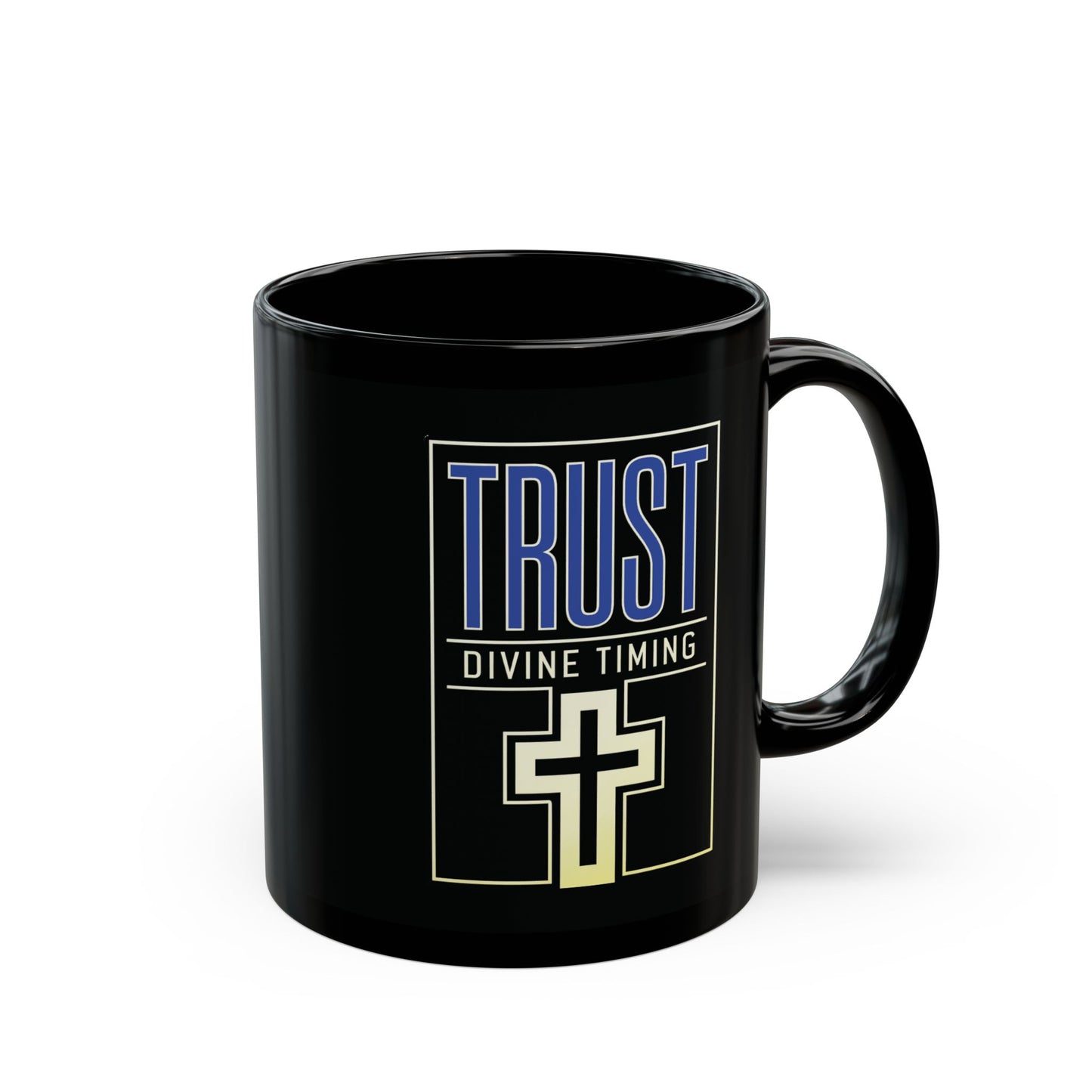 "Trust Divine Timing" #01, Black Mug (11oz & 15oz)