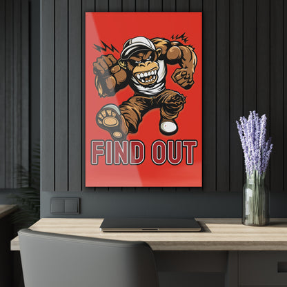 "Find Out", Acrylic Wall Prints (French Cleat Hanging) (Ferrari Red)