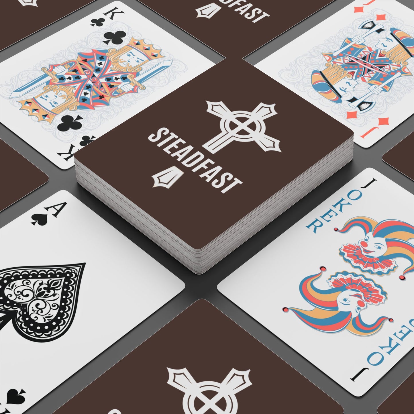 "Steadfast Cross", Christian Playing Cards (Zanzibar Brown)