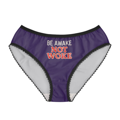 "Be Awake Not Woke" #10, Women's Briefs (Pleasant Purple)