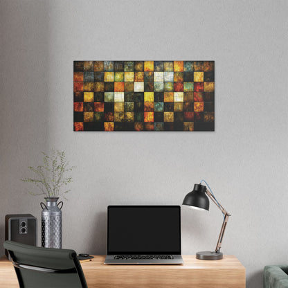 "Wood Block Pattern" #01, Classic Stretched Canvas Fine Art Print